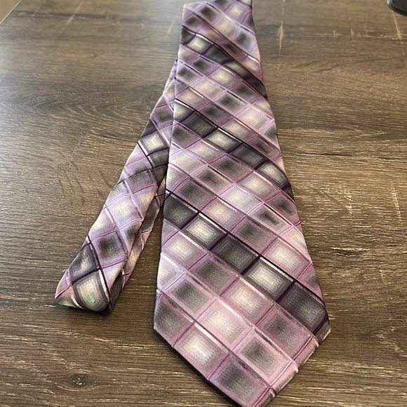 Stafford Other - Stafford Performance Men’s Silk Necktie Purple Gray